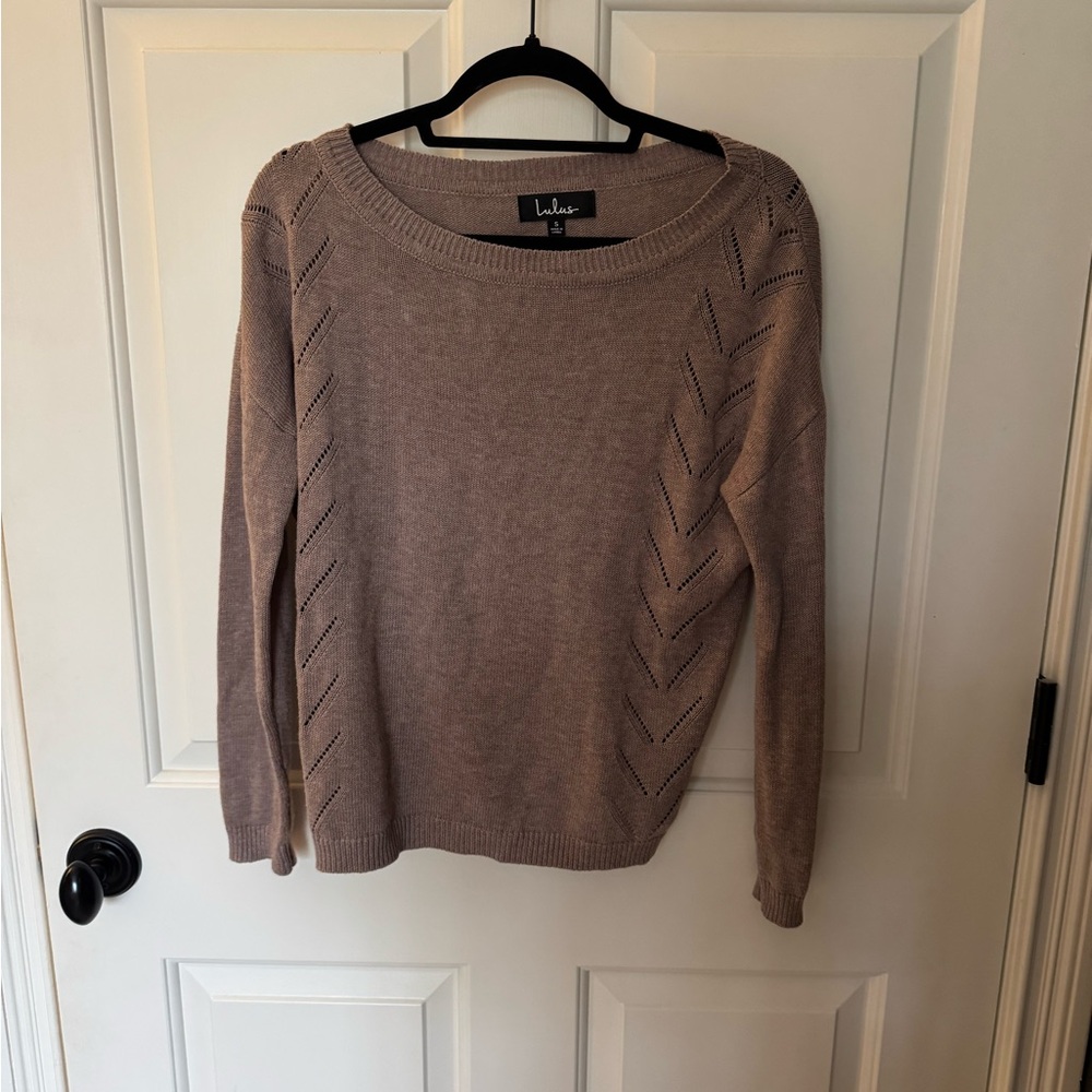 Lulu's Women's Dusty Brown/Pink Sweater